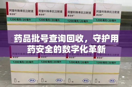 泰州药品批号查询回收，守护用药安全的数字化革新
